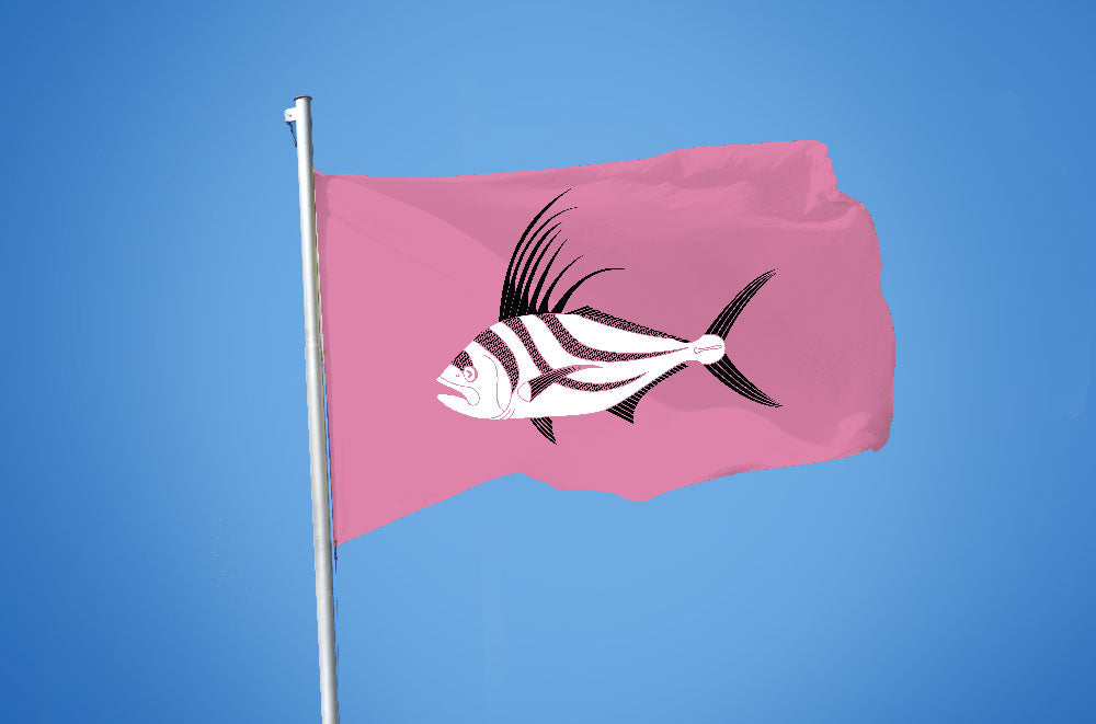 Pink Release Flag - Rooster Fish