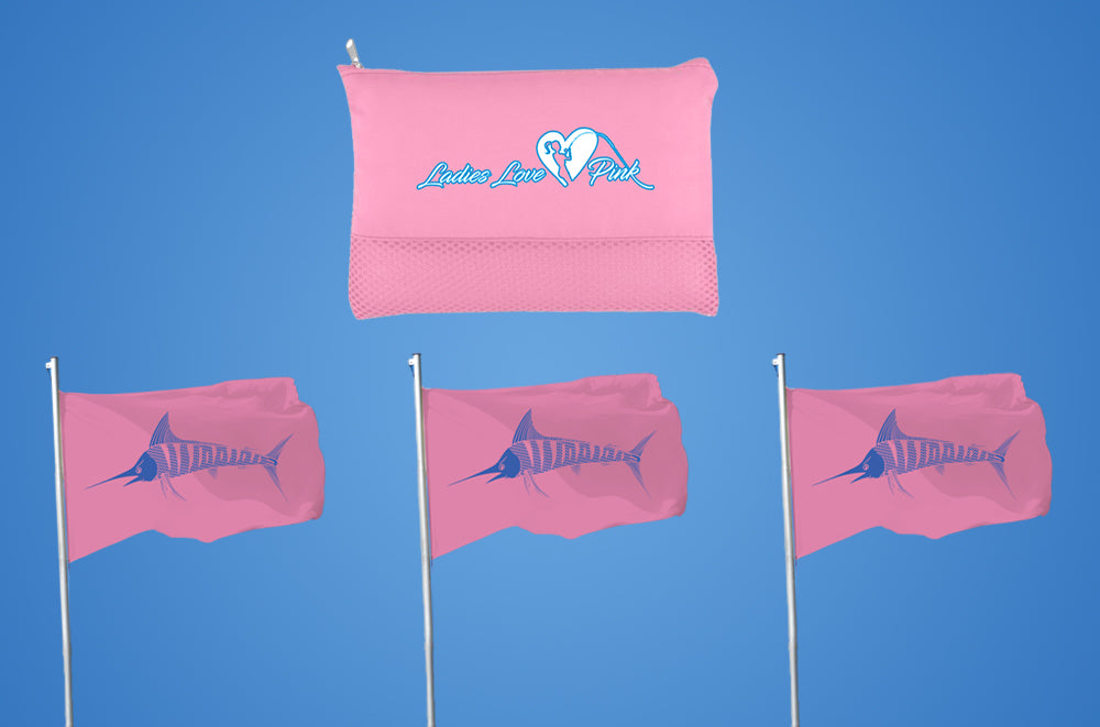 Pink Release Flag - Striped Marlin 3-pack